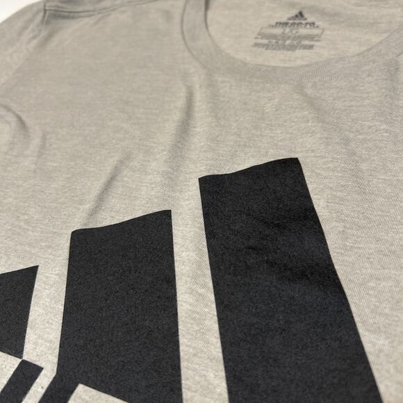 Adidas Shirt Mens Size Large Go To Performance Tee Gray Logo Activwear - Picture 5 of 11